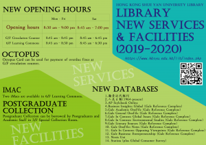 New Services and Facilities 2019-2020