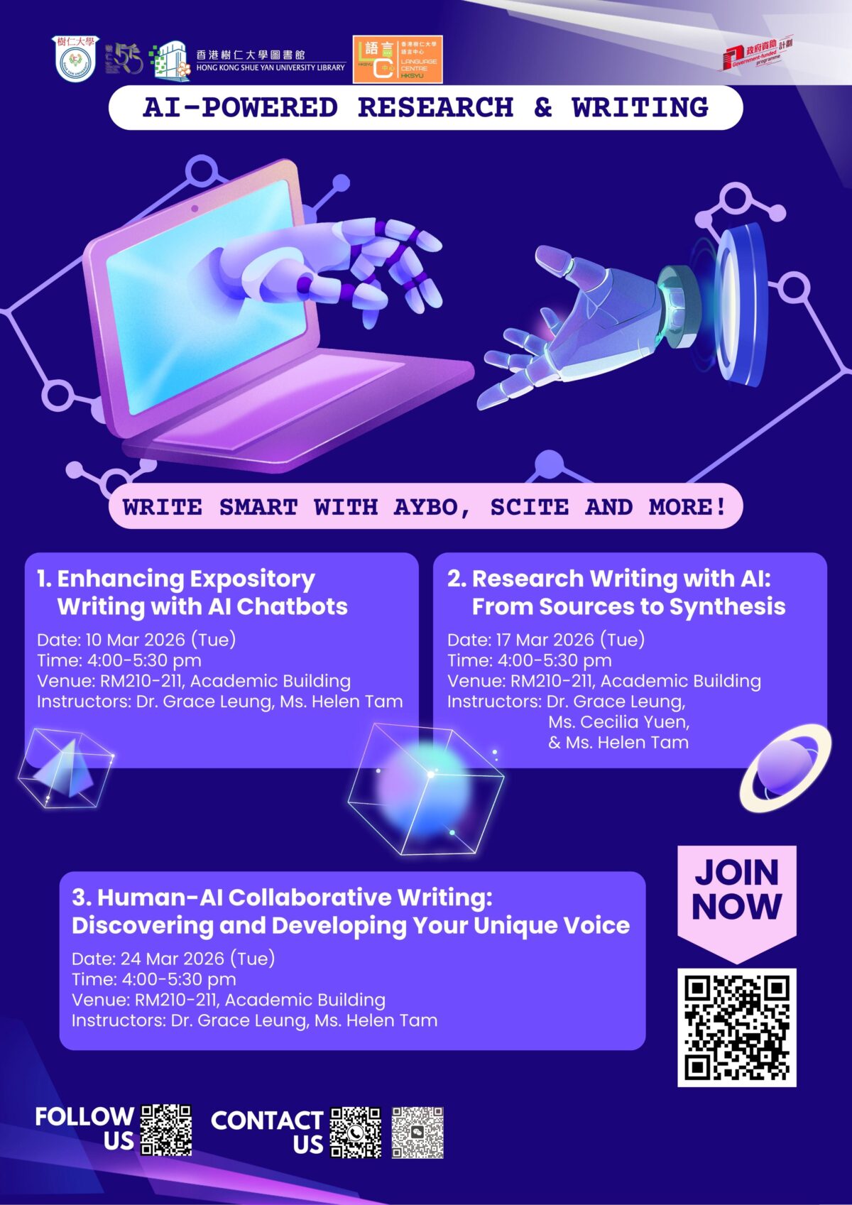 【Library Workshops AY25/26】Semester 2: AI-Powered Research & Writing Series –  Register Now!
