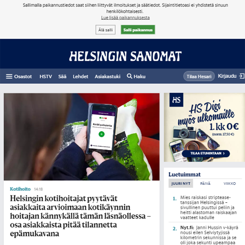 Helsingin Sanomat International (in Finnish and English)