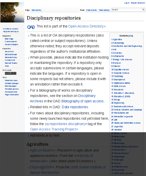 Disciplinary Repositories