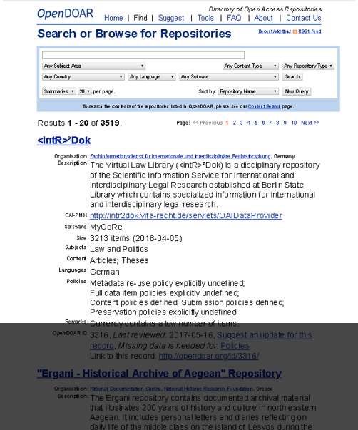 DOAR Open Repositories